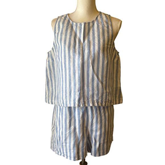 J.Crew Pants - J.Crew Maxine Striped top and Tropez shorts, large, quiet luxury, minimalist